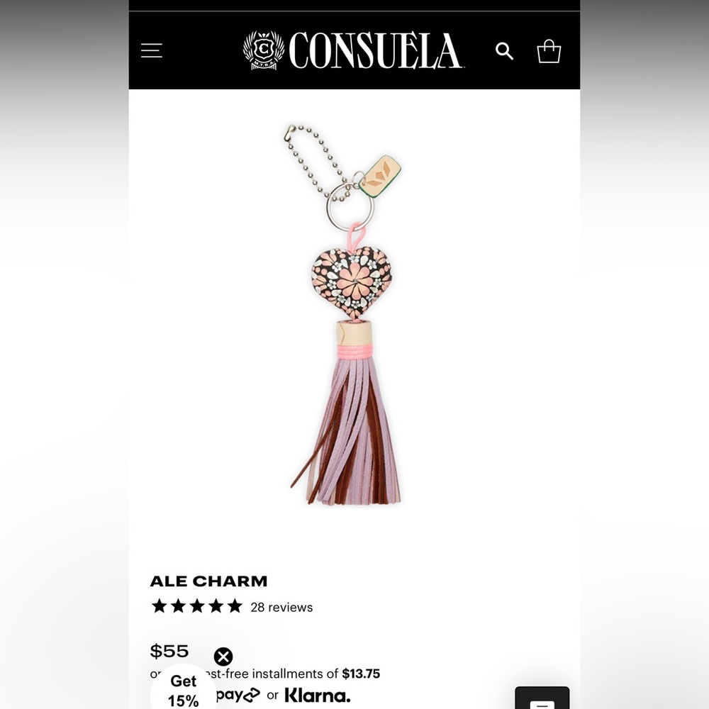 Consuela Ale Charm Key Holder - Pink and Brown
